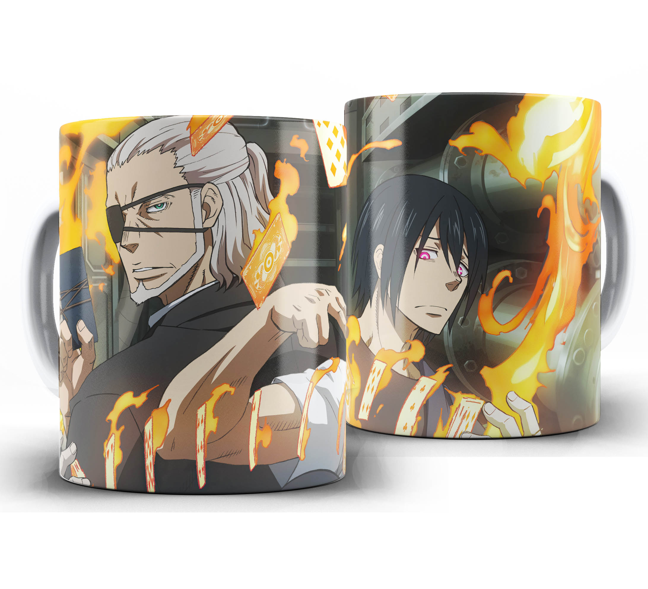Caneca Anime - Fire force - Burns e Benimaru